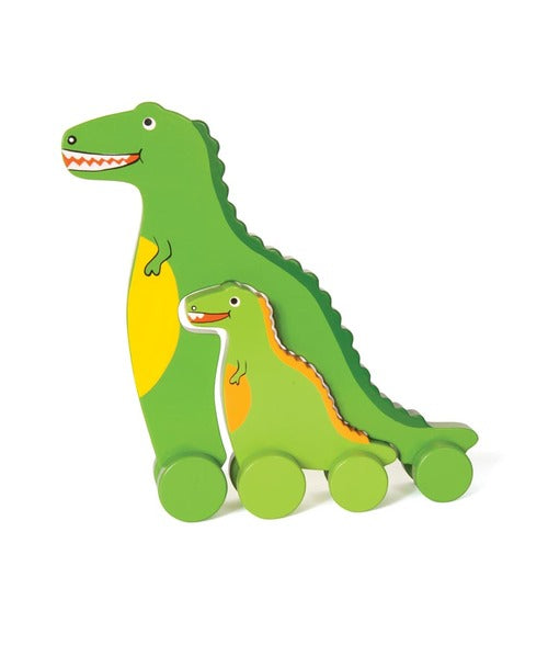 MOMMY & BABY PUSH TOY T-REX