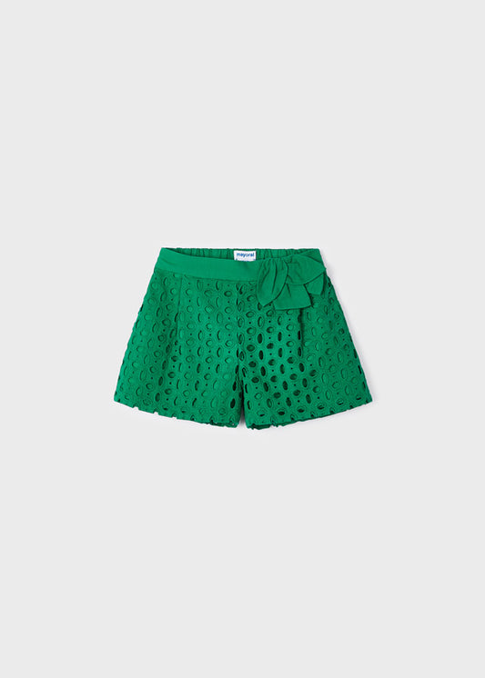 MAYORAL EYELET SHORTS - GREEN