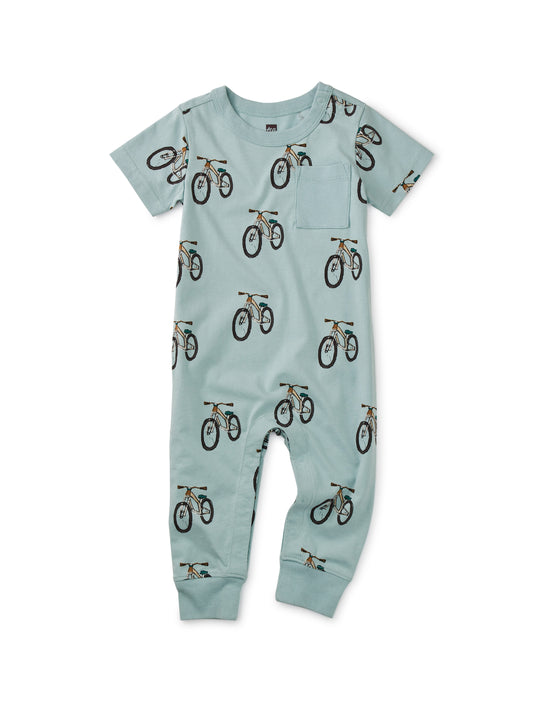 TEA POCKET BABY ROMPER - MOUNTAIN BIKES