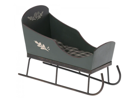 MAILEG SLEIGH, MINI - GREEN