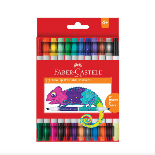 DUO TIP WASHABLE MARKERS - 12CT