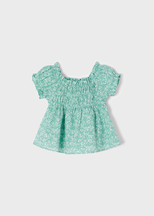 MAYORAL PRINTED SEERSUCKER BLOUSE