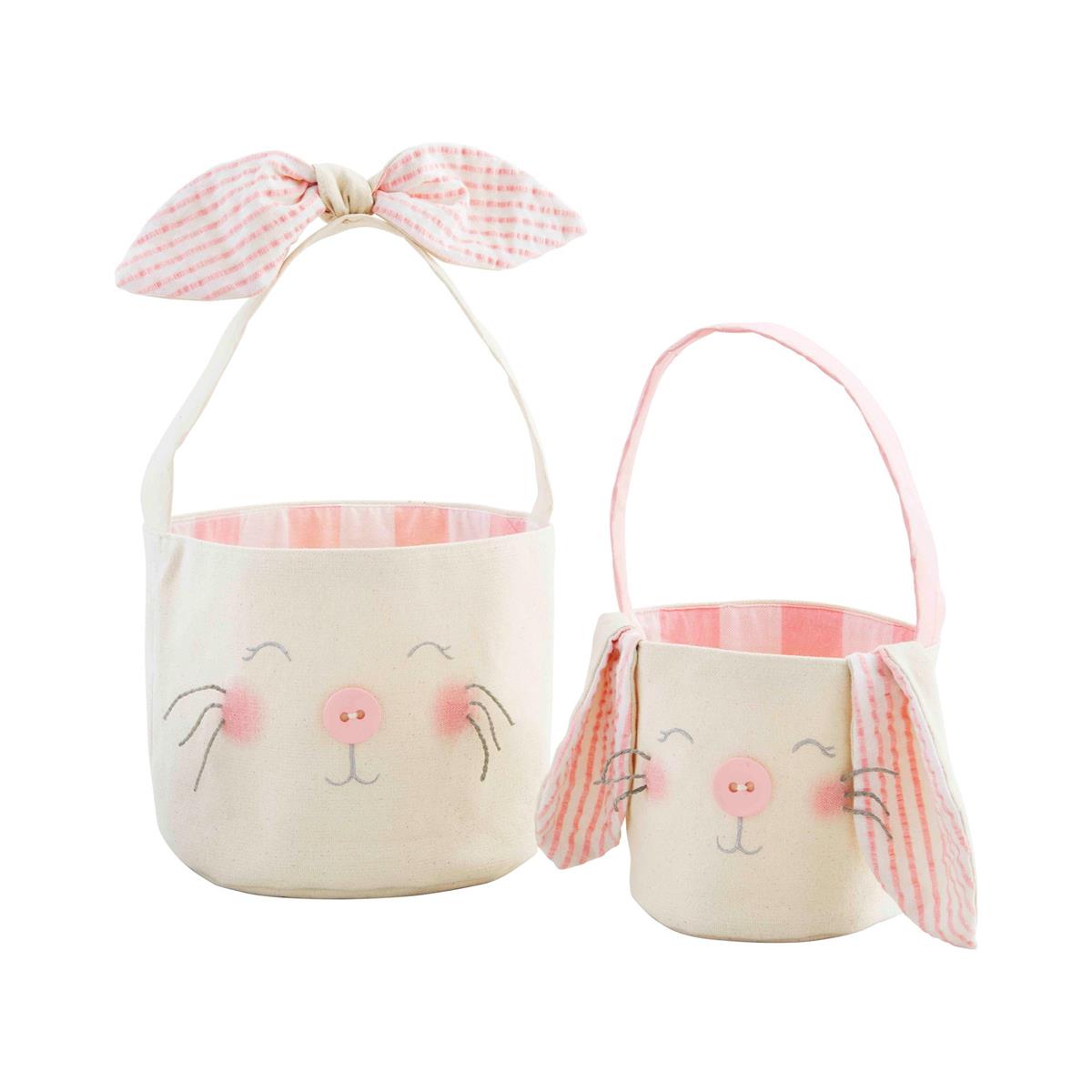 PINK BUNNY CANVAS BASKET SET