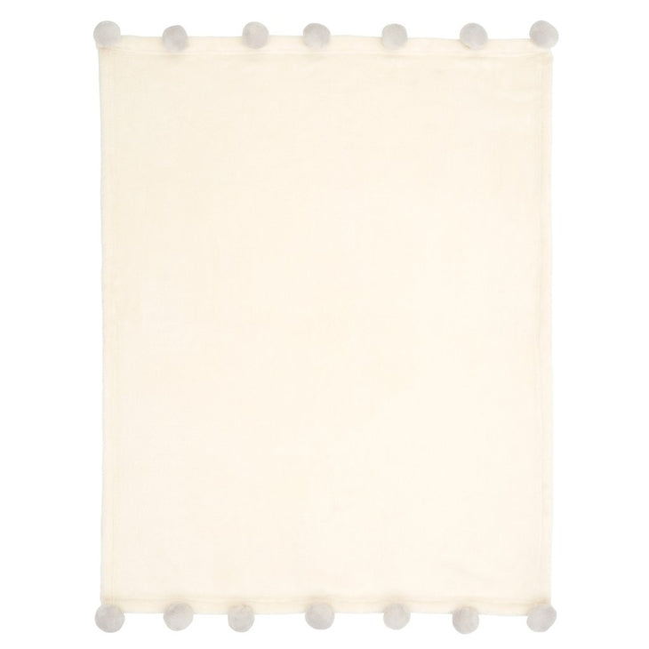 GREY POM BLANKET 30 X 40