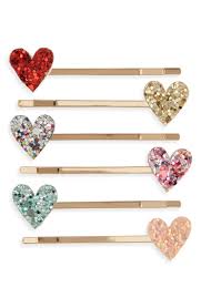 GLITTER HEART HAIR SLIDES