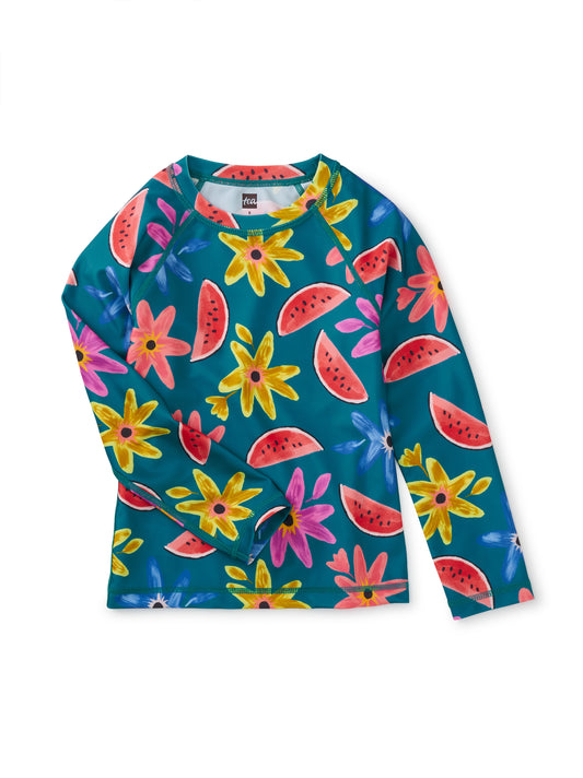 TEA LONG SLEEVE RASH GUARD - WATERMELON FLORAL