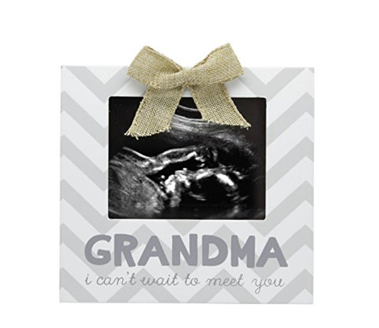 GRANDMA I CAN'T WAIT TO MEET YOU CHEVRON SONOGRAM FRAME