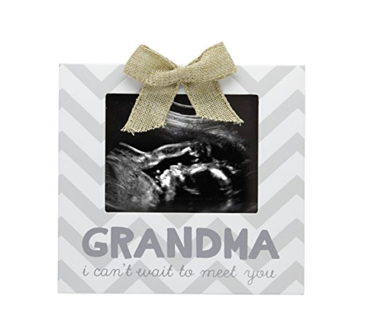 GRANDMA I CAN'T WAIT TO MEET YOU CHEVRON SONOGRAM FRAME