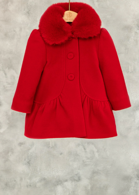 ABEL & LULA WOOLEN COAT - RED