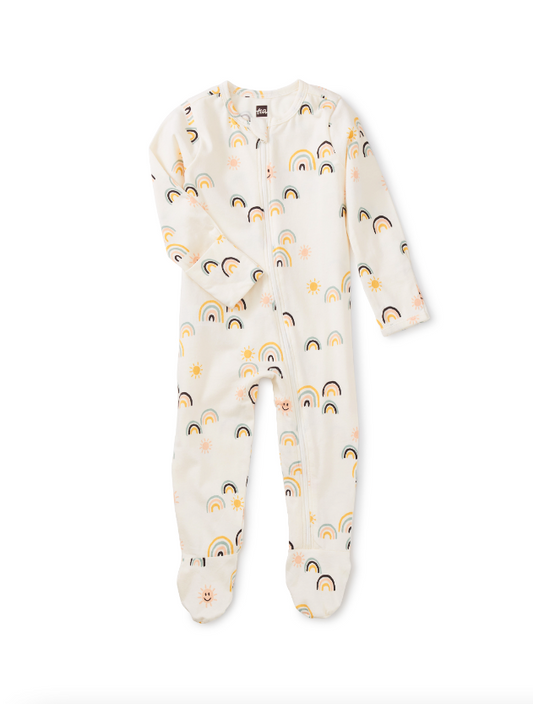 TEA COLLECTION FOOTED ZIP FRONT BABY ROMPER