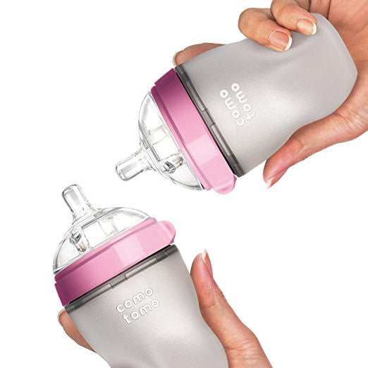 COMOTOMO BABY BOTTLE 8 OZ PINK DBL PACK