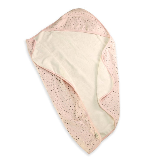 PEBBLE REVERSIBLE BABY HOODED TOWEL - BLUSH