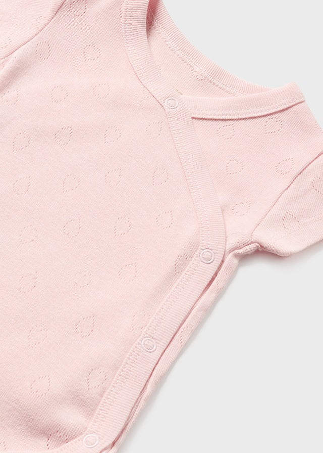 MAYORAL COTTON SHORT SLEEVE BODYSUIT - PINK