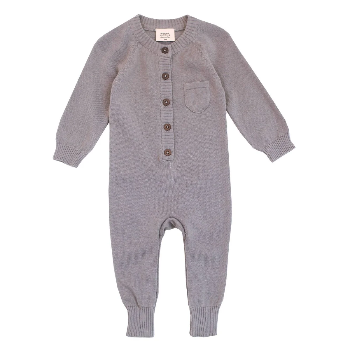 MILAN PASTEL BUTTON COVERALL SWEATER KNIT - GREY