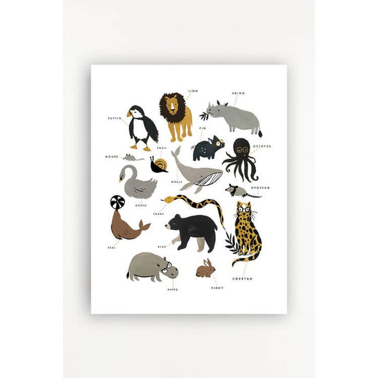 ZOOLOGY ART PRINT 18 X 24
