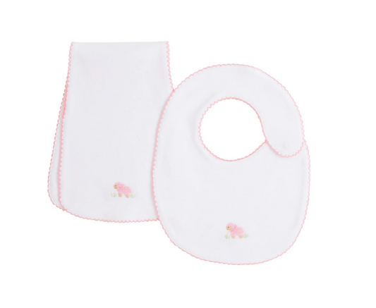 LITTLE ENGLISH PINPOINT BIB N' BURP SET SHEEP