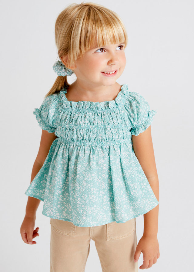 MAYORAL PRINTED SEERSUCKER BLOUSE