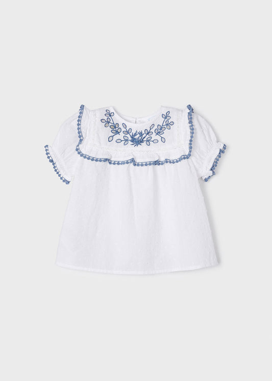 MAYORAL PLUMETI EMBROIDERED BLOUSE