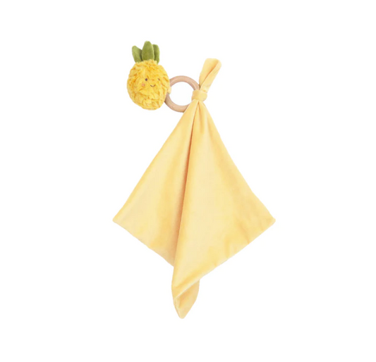MON AMI PINA PINEAPPLE WOOD TEETHER SECURITY BLANKIE