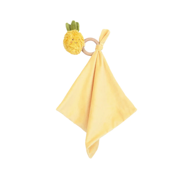 MON AMI PINA PINEAPPLE WOOD TEETHER SECURITY BLANKIE