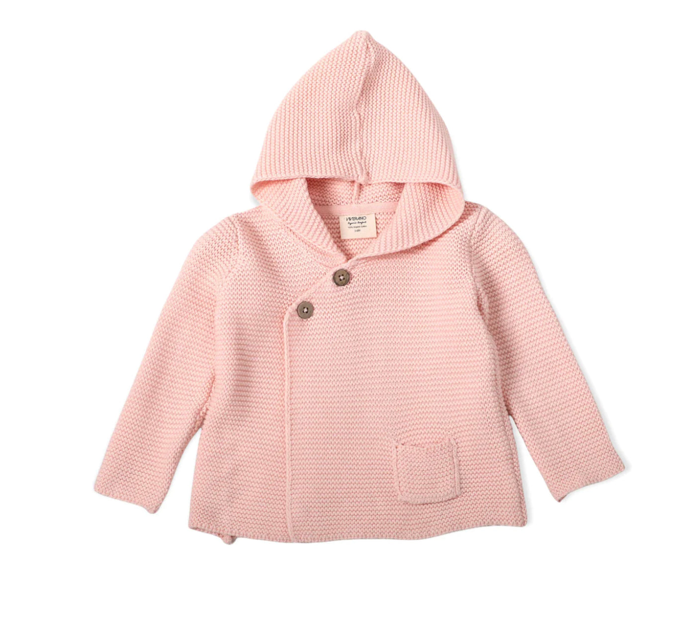 MILAN PASTEL HOODED SWEATER KNIT JACKET - BLUSH