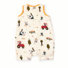 FARM SLEEVELESS SHORT POCKET ROMPER - ORGANIC MUSLIN