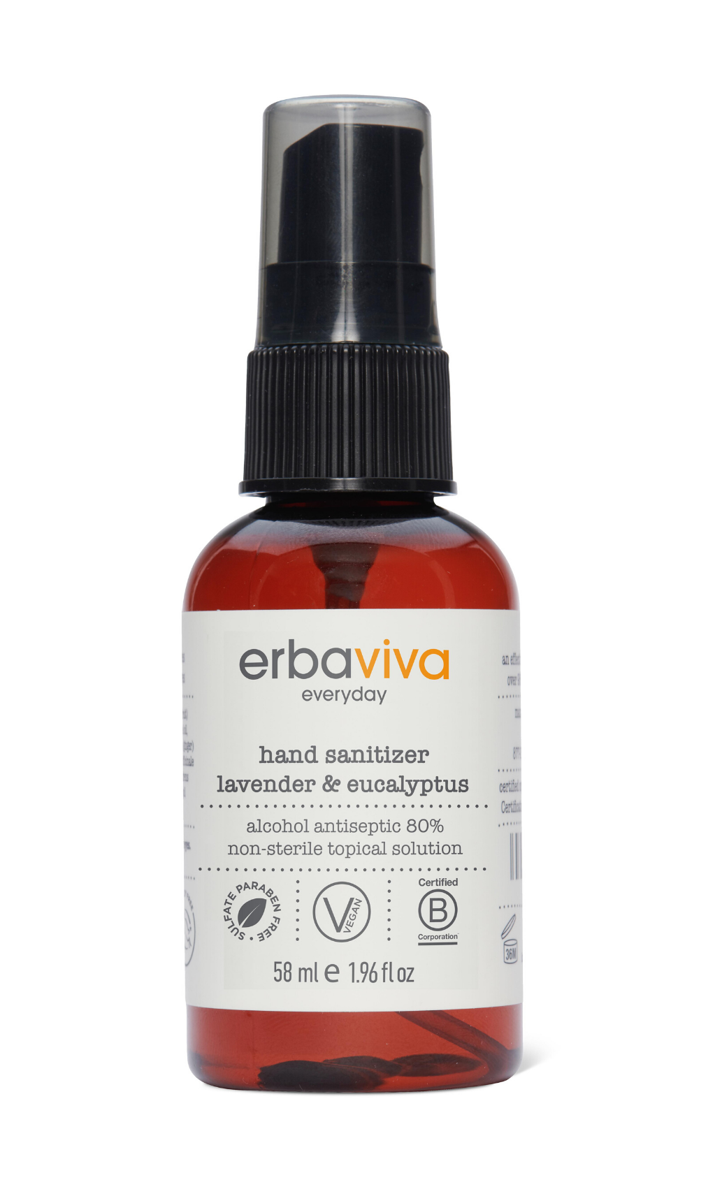 ERBAVIVA LAVENDER EUCALYPTUS HAND SANITIZER - TRAVEL