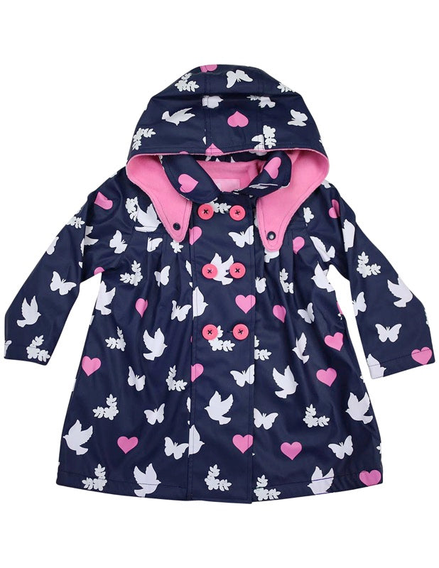 RAINWEAR BIRDS N BUTTERFLIES COLOR CHANGING RAINCOAT