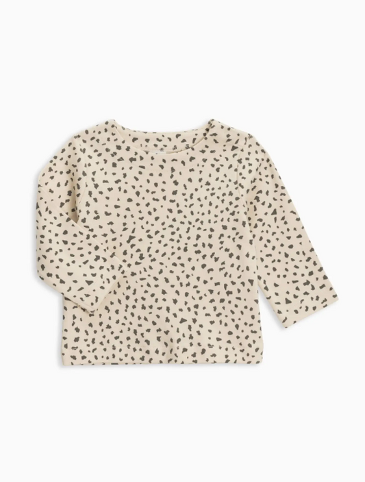 RYLEE LONG SLEEVE TOP -CHEETAH PEWTER