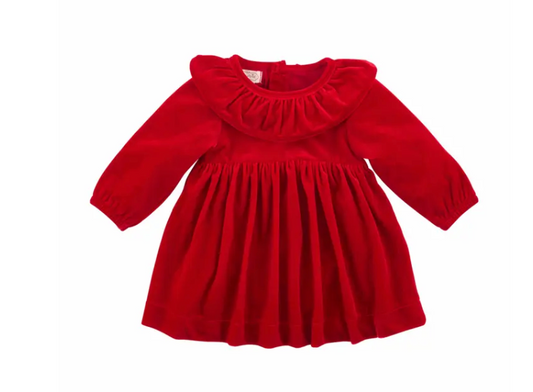 VELVET DRESS RED BABY TODDLER
