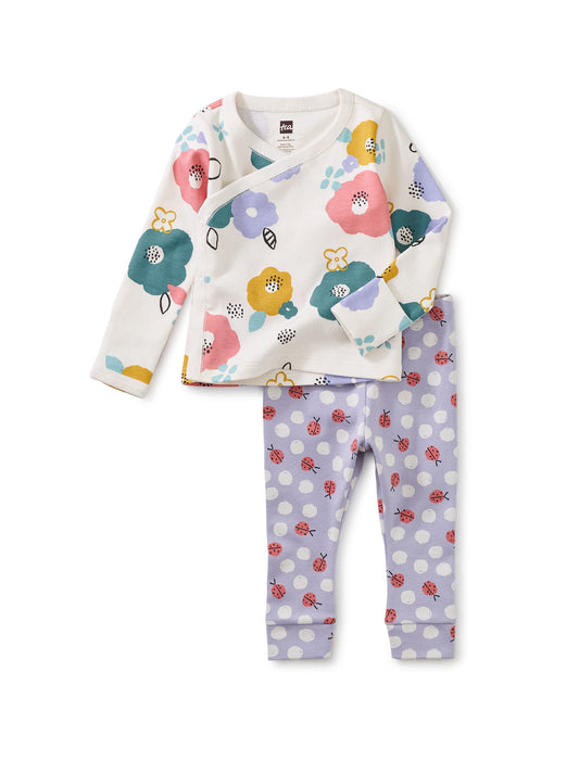 TEA COLLECTION WRAP TOP BABY OUTFIT - FLORAL