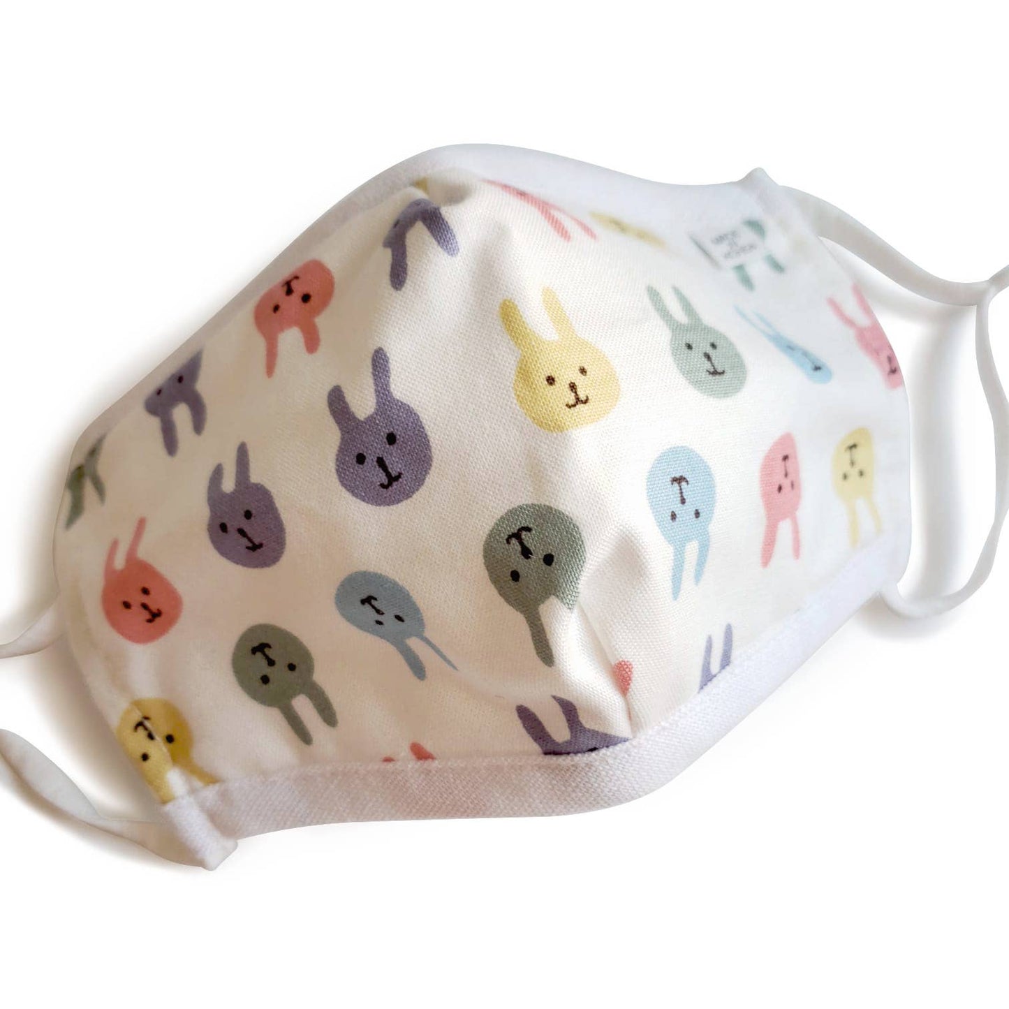 KIDS REUSABLE/WASHABLE COTTON FACE MASK - ADJUSTABLE - BUNNY-PINK