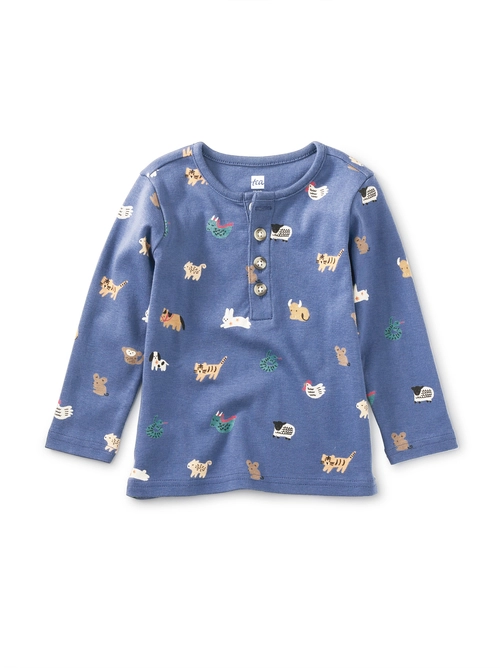 LONG SLEEVE HENLEY BABY TOP