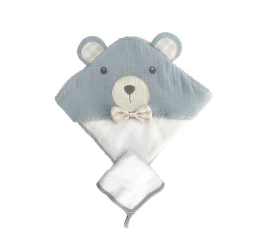 MON AMI PETIT BEAR TOWEL AND WASHCLOTH SET