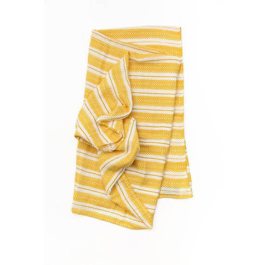 MUSTARD HERRINGBONE SWADDLE