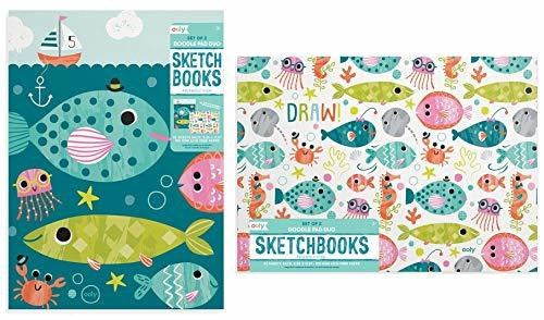 DOODLE PAD DUO SKETCHBOOK - FRIENDLY FISH - SET OF 2