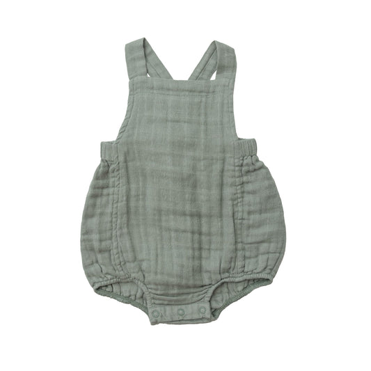 SOLID MUSLIN RETRO SUNSUIT - SAGE