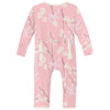 KICKEE PANTS PRINT COVERALL WITH ZIPPER - LOTUS ORCHID PRINT