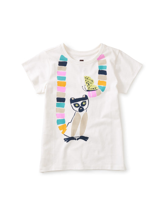 TEA LEMUR RAINBOW TAIL GRAPHIC TEE - CHALK