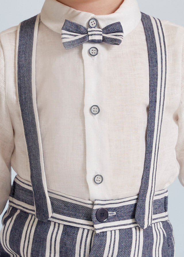 ABEL & LULA SHIRT & BERMUDA WITH SUSPENDERS- MARINO