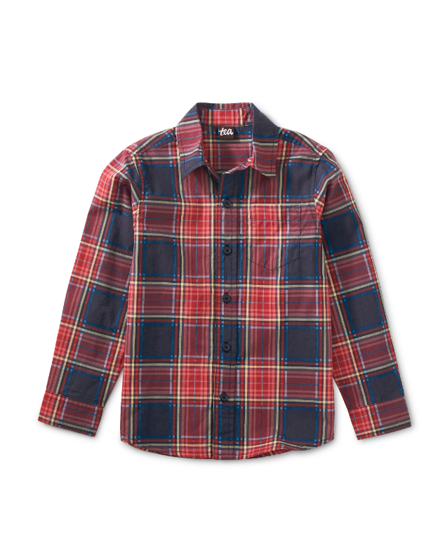 PLAID BUTTON UP SHIRT