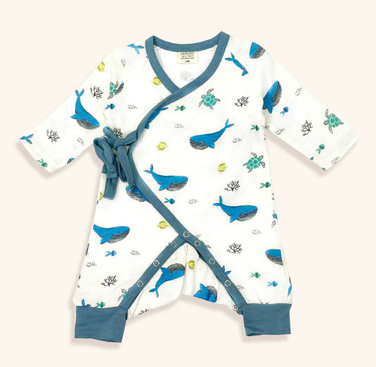 OCEAN KIMONO COVERALL ROMPER LONG SLEEVE