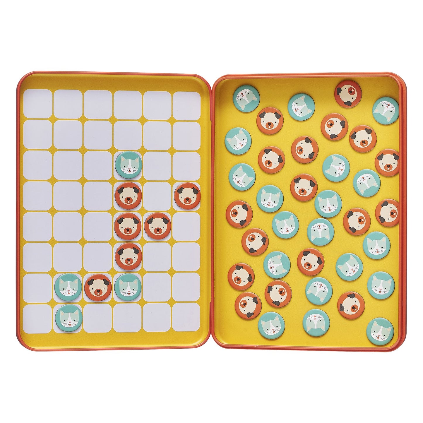 MAGNETIC TRAVEL GAME - CATS + DOGS FOUR IN A ROW