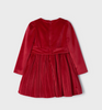 MAYORAL PLEATED VELVET DRESS - RED