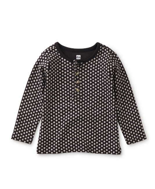 TEA COLLECTION LONG SLEEVE HENLEY BABY TOP
