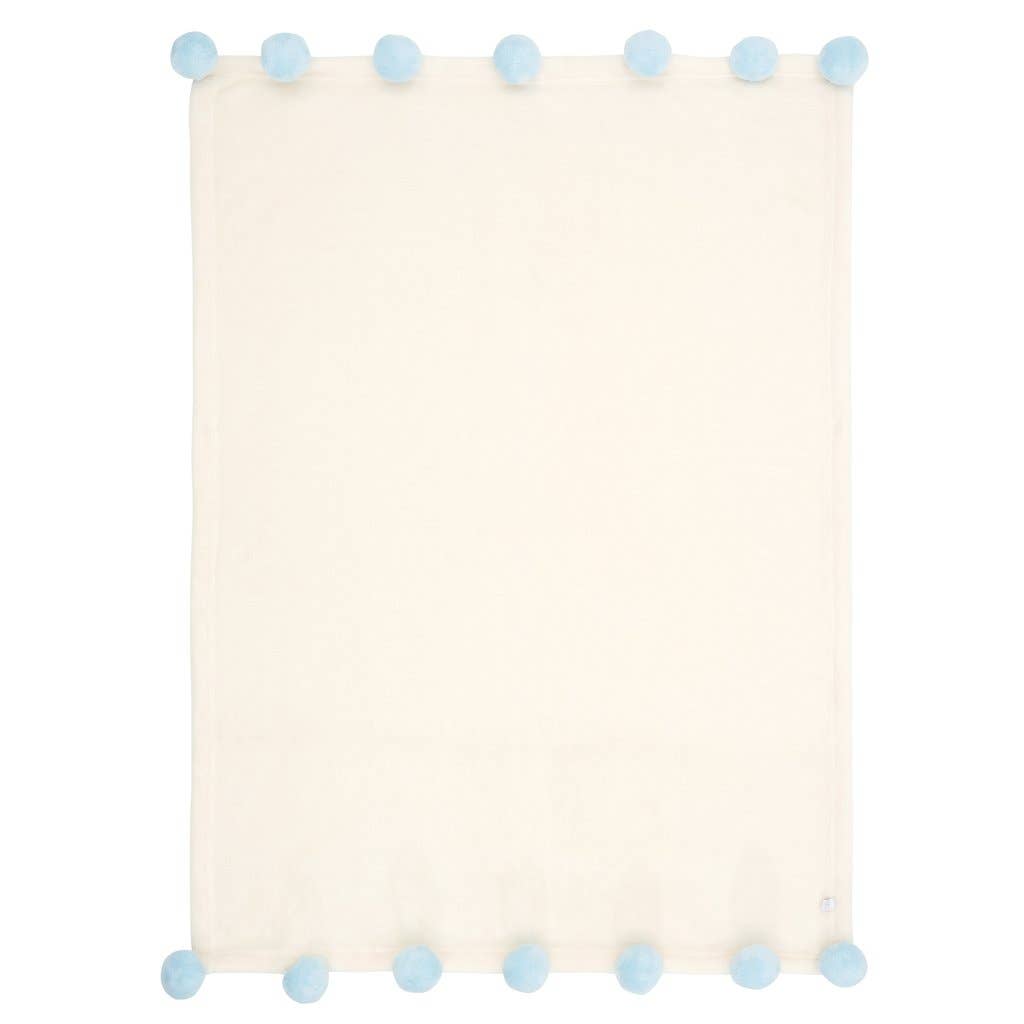 BLUE POM BLANKET 30 X 40