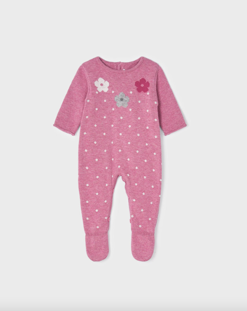 KNITTING ROMPER PINK BABY