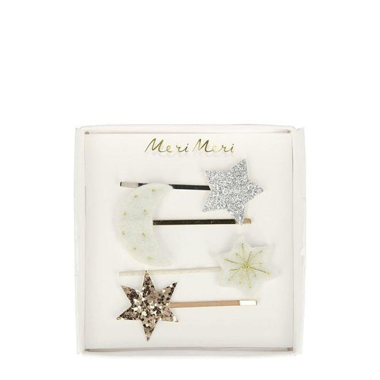 MOON & STAR HAIR SLIDES (SET OF 4)