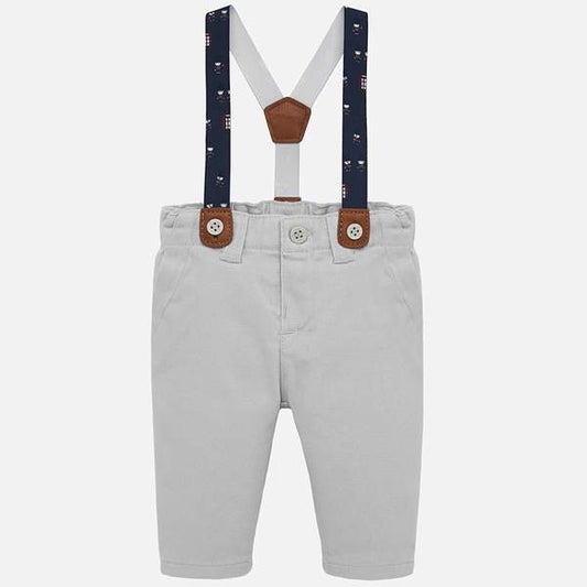 MAYORAL TWILL PANTS WITH SUSPENDERS FOR BABY BOY