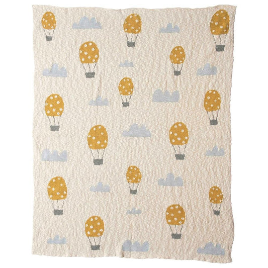 COTTON KNIT HOT AIR BALLOON BLANKET